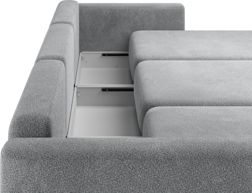 Диван П-образный трехместный Дарио, модель 144, OVIS 83 (темно-серый)