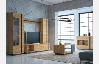 Модульная гостиная Арчи, комплектация 1, дуб золотой craft / камень темный U3705 