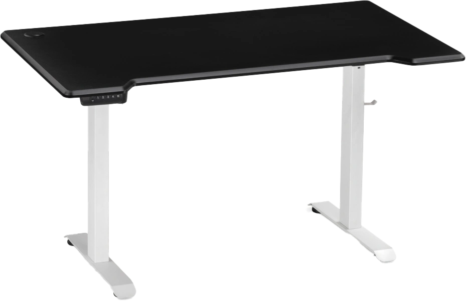 Стол компьютерный Маркос, 120, с механизмом подъема, черная шагрень / белый