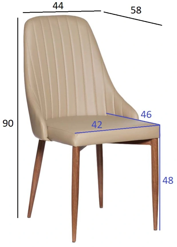 Стул 30C-905, мягкий, экокожа, бежевый