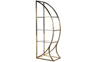  Стеллаж Полусфера, со стеклянными полками, золото 