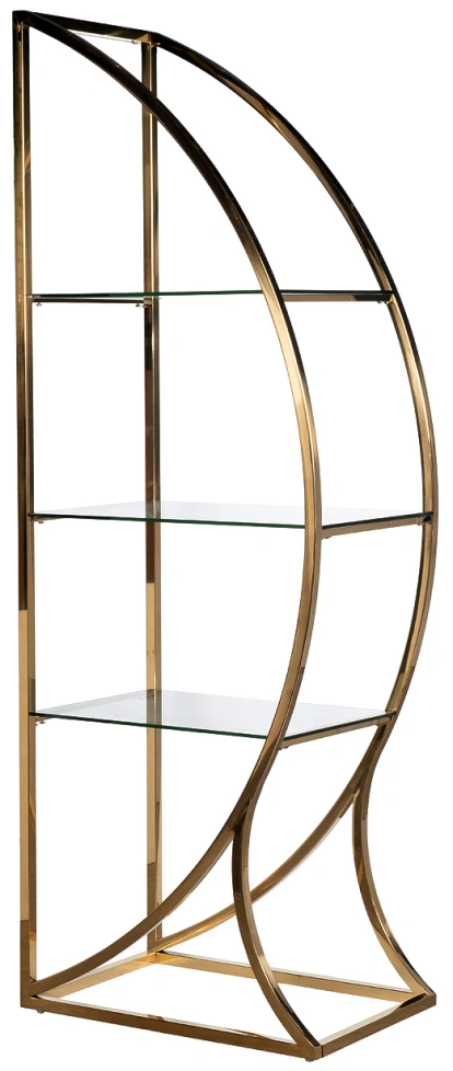  Стеллаж Полусфера, со стеклянными полками, золото 