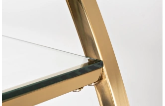  Стеллаж Полусфера, со стеклянными полками, золото 