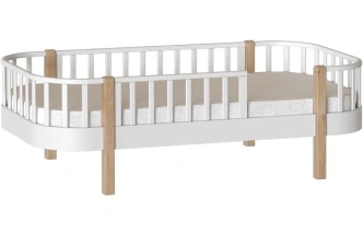 Детская кровать Лия, одноярусная, белая эмаль / прозрачный лак