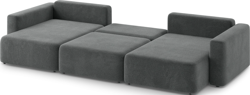 Диван П-образный трехместный Дарио, модель 144, OVIS 86 (графитовый)