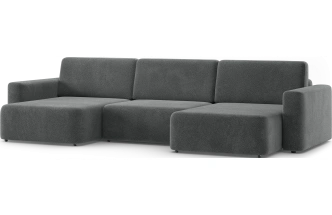 Диван П-образный трехместный Дарио, модель 144, OVIS 86 (графитовый)