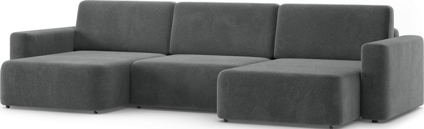 Диван П-образный трехместный Дарио, модель 144, OVIS 86 (графитовый)