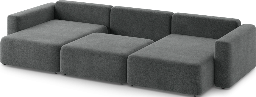 Диван П-образный трехместный Дарио, модель 144, OVIS 86 (графитовый)