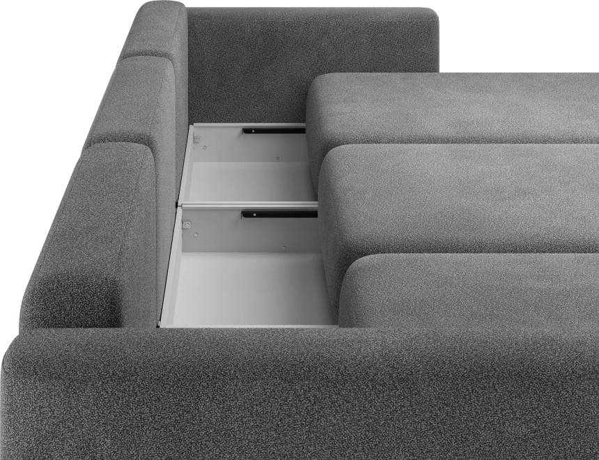 Диван П-образный трехместный Дарио, модель 144, OVIS 86 (графитовый)