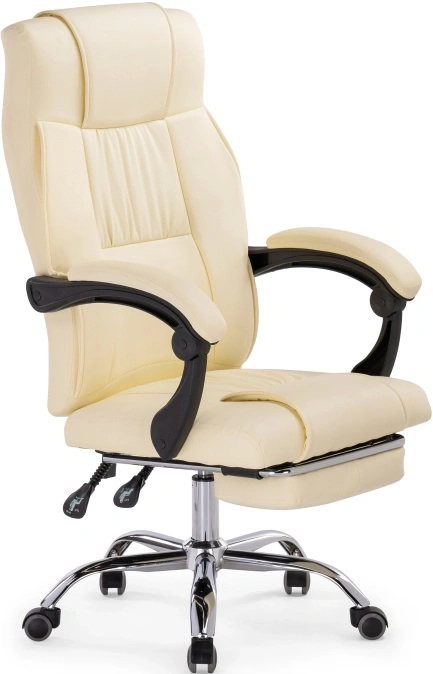 Офисное кресло Born, с подставкой для ног, кремовый