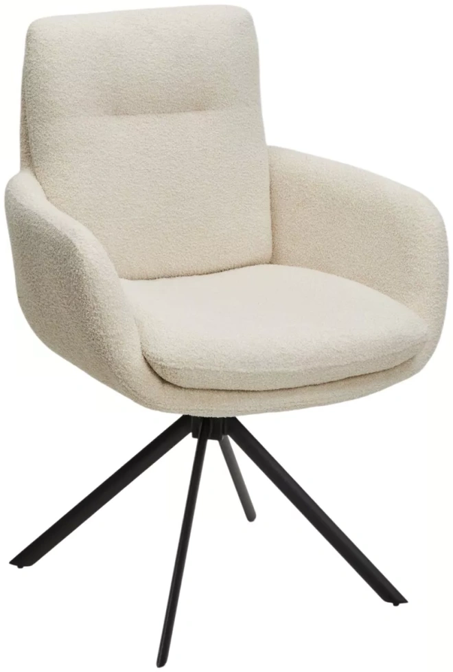 Стул Darem, мягкий, белый букле Davis now or never -03, черный каркас