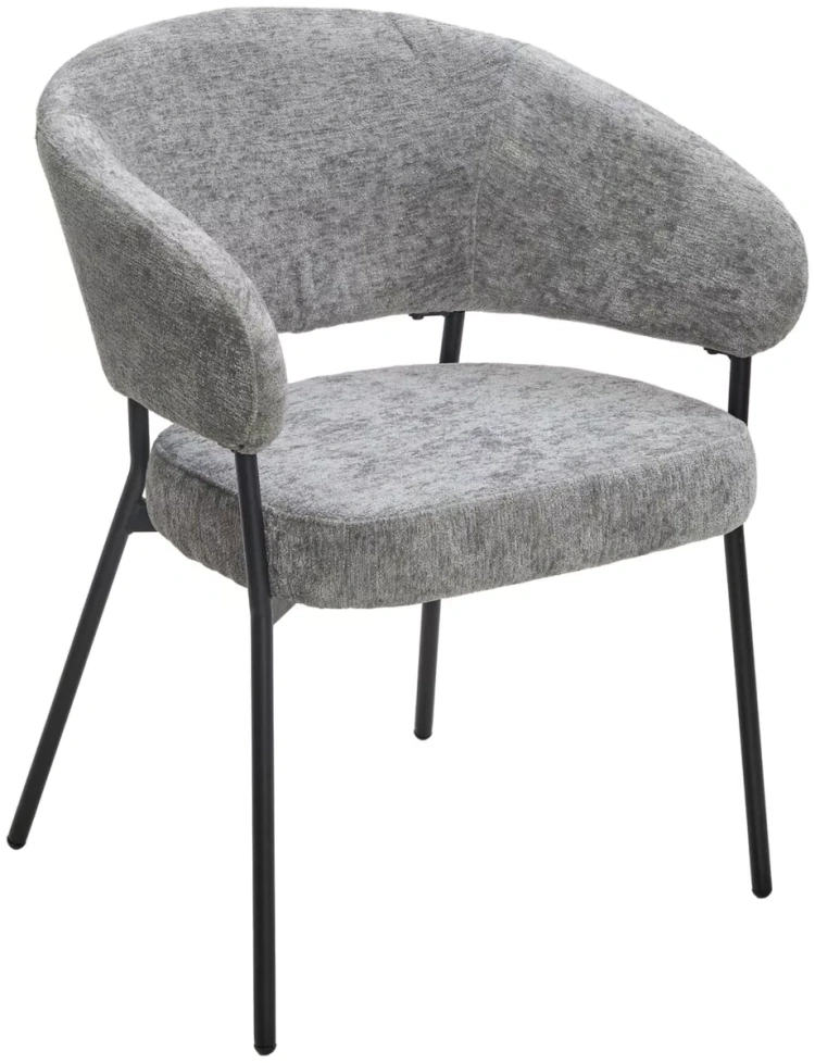 Стул Sage, мягкий, 3018-17 серый, шенилл, черный каркас