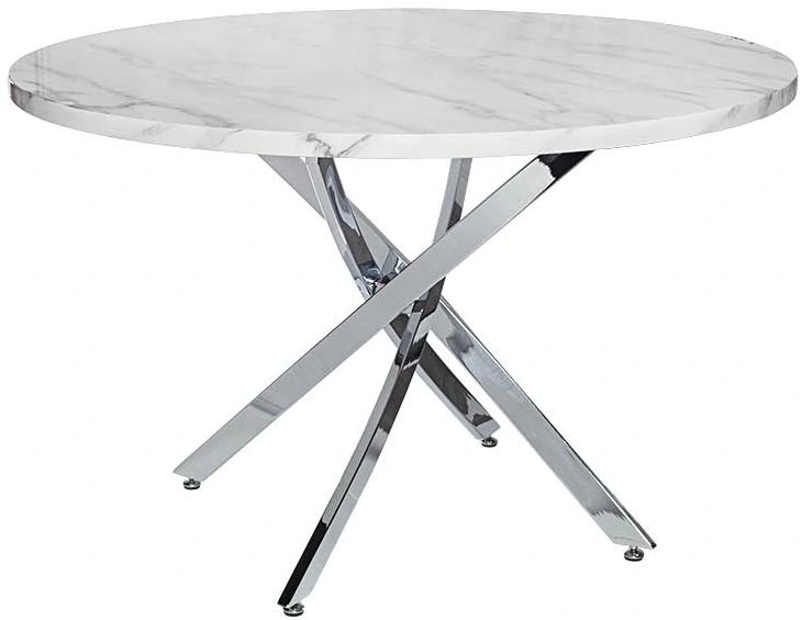 Обеденный стол 30F-STOL/OB-9571, МДФ, белый мрамор / хром