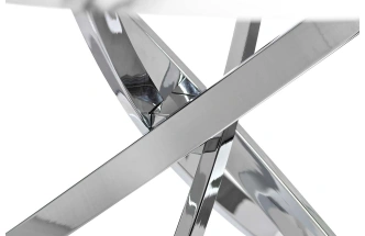 Обеденный стол 30F-STOL/OB-9571, МДФ, белый мрамор / хром