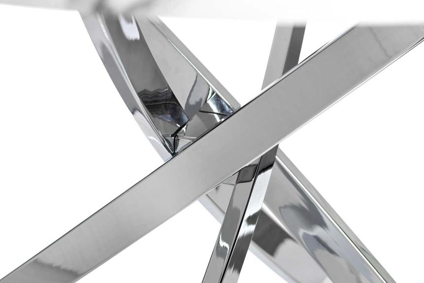 Обеденный стол 30F-STOL/OB-9571, МДФ, белый мрамор / хром