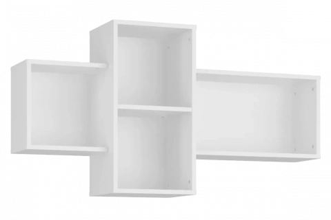 Полка навесная Модерн четырехсекционная, Бело-серый