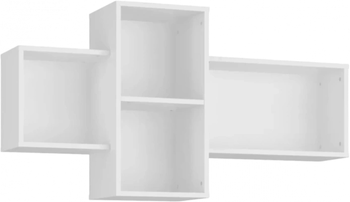 Полка навесная Модерн, четырехсекционная, Бело-серый