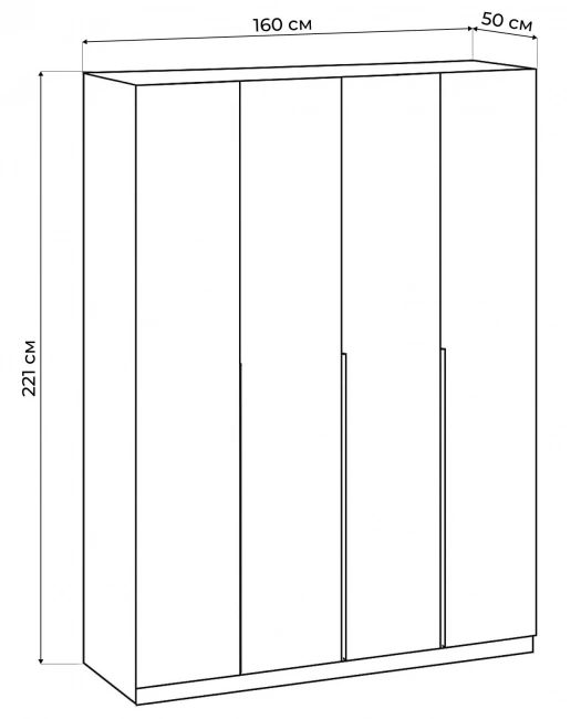 Шкаф четырехстворчатый Даиго, распашной, белый текстурный