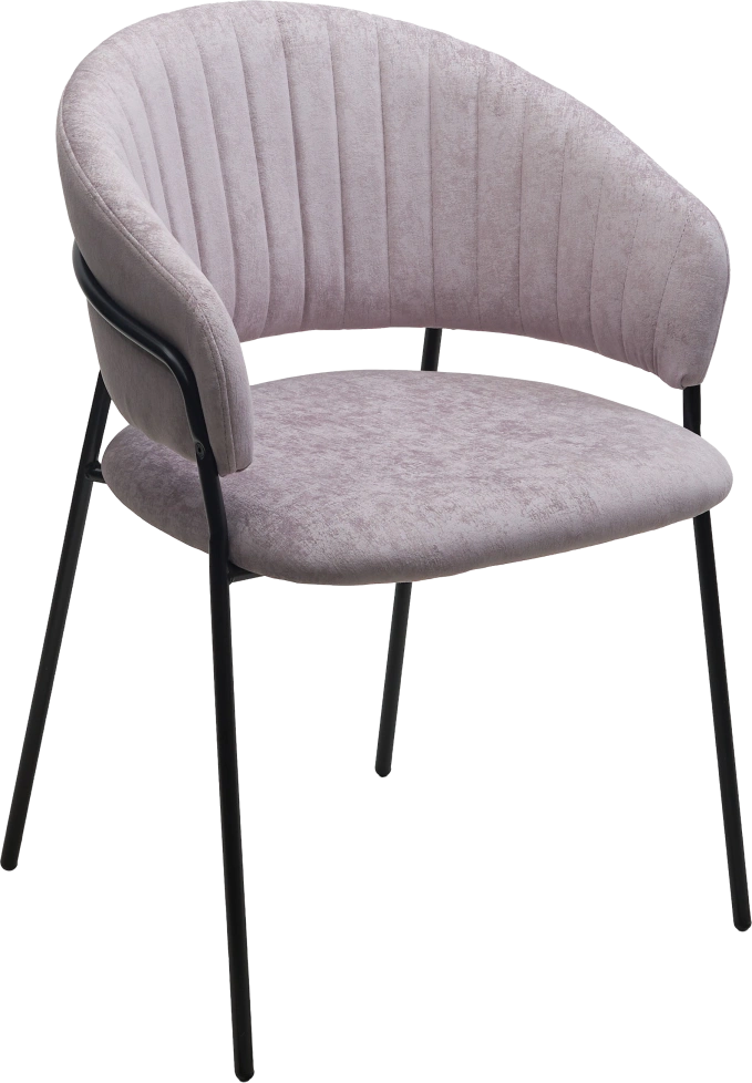 Стул ГЕММА, мягкий, Rain 10 lavanda, велюр, черный каркас