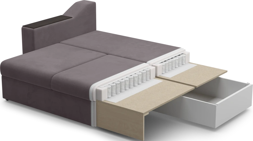 Диван угловой Невада, модель 020, комплектация 2, Omega 01 (бежевый)