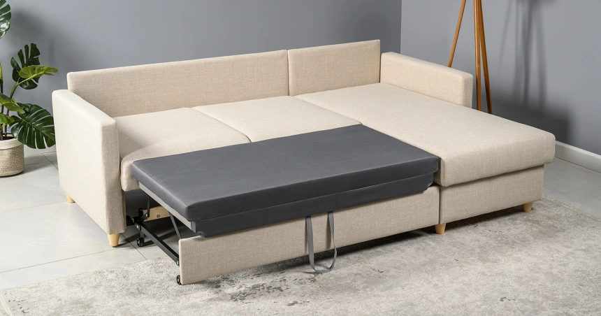 Диван угловой Дилан, Forte Linen (бежевый)
