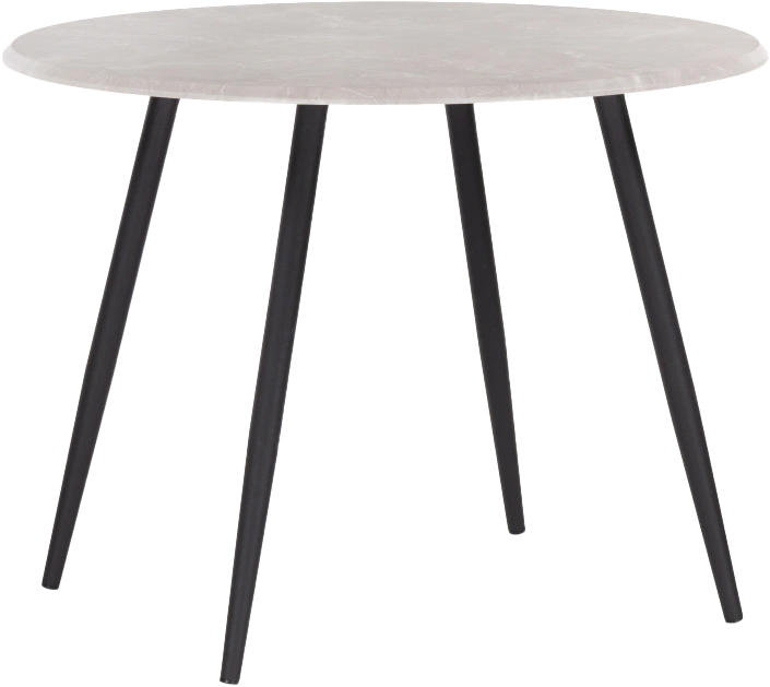 Кухонный стол Абилин 100x76, МДФ, мрамор светло-серый, каркас черный матовый