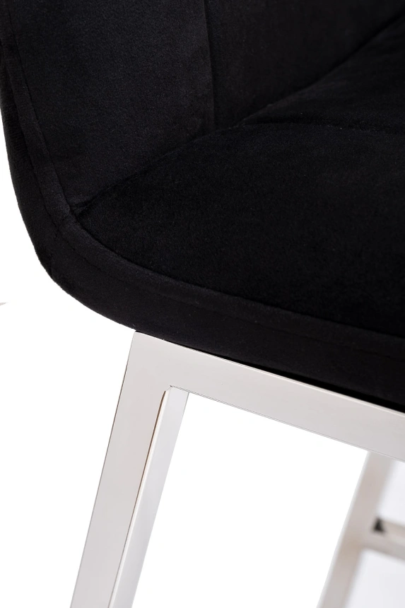 Барный стул 30C-DX-2091 BLK, велюр, черный 