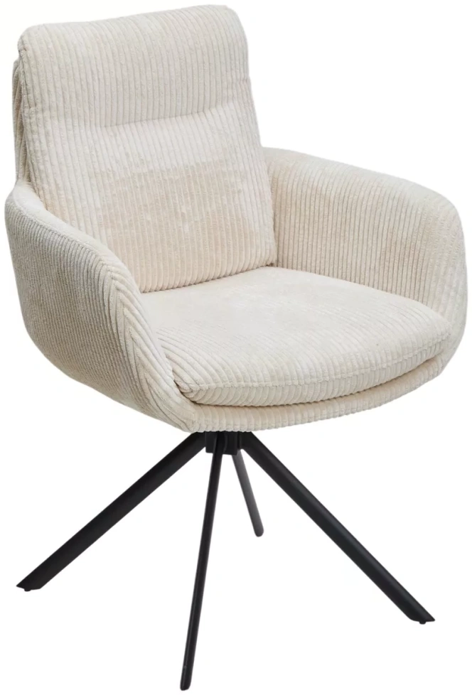 Стул Darem, мягкий, белый вельвет Davis lincoln-03n, черный каркас