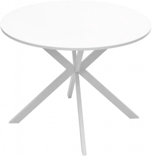 Кухонный стол Вега D100, Белый, стекло, белый каркас