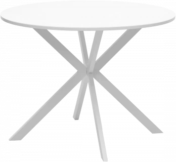 Кухонный стол Вега D100, Белый, стекло, белый каркас