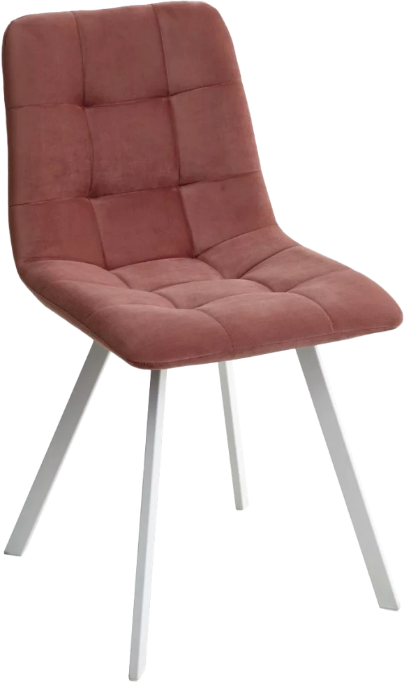 Стул Chilli-Q Square, мягкий, розовый #15, велюр, белый каркас 4 шт