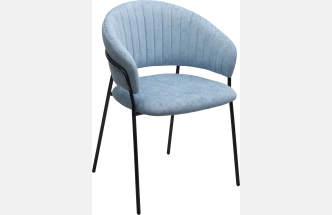 Стул Гемма, мягкий, Rain 13 blue, велюр, черный каркас 