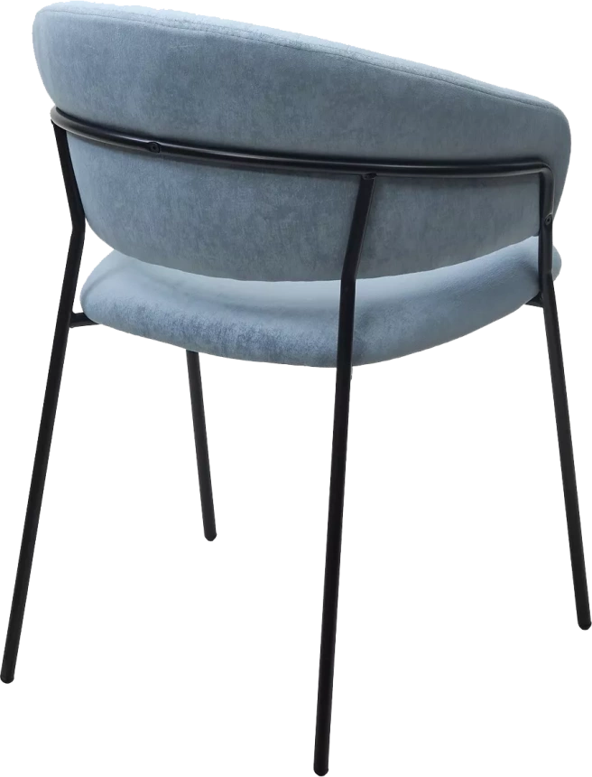 Стул Гемма, мягкий, Rain 13 blue, велюр, черный каркас 