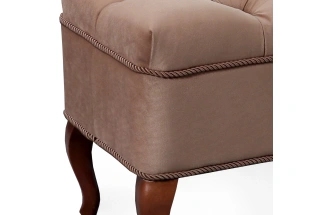 Банкетка №15, классическая, мягкая, мора темно-коричневый