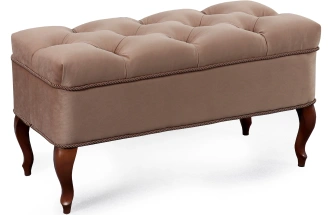 Банкетка №15, классическая, мягкая, мора темно-коричневый