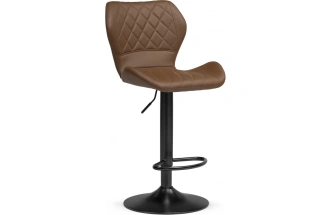Барный стул Porch, с подножкой, коричневый / черный