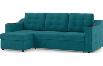 Диван угловой Невада, модель 020, комплектация 2, Omega 61 (зелёный)