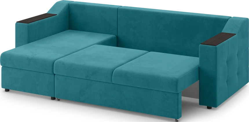 Диван угловой Невада, модель 020, комплектация 2, Omega 61 (зелёный)