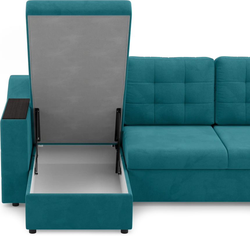 Диван угловой Невада, модель 020, комплектация 2, Omega 61 (зелёный)