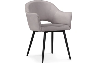 Стул Ойстер, мягкий, с подлокотниками, MR-28 / черный