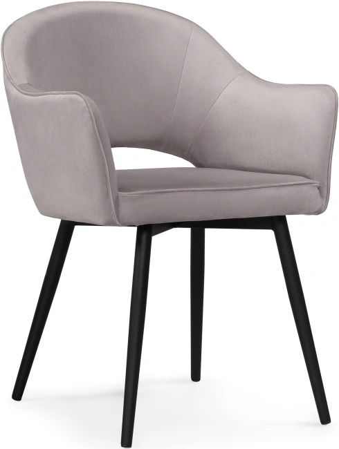 Стул Ойстер, мягкий, с подлокотниками, MR-28 / черный