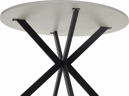 Кухонный стол Вега D100, Белый, стекло, черный каркас