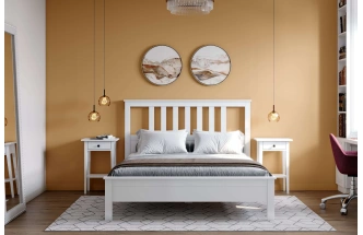 Кровать Эдит 160, двуспальная, белый фактурный