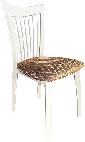 Стул Тулон, деревянный с мягким сиденьем, призма 37-1 жаккард, каркас эмаль белая