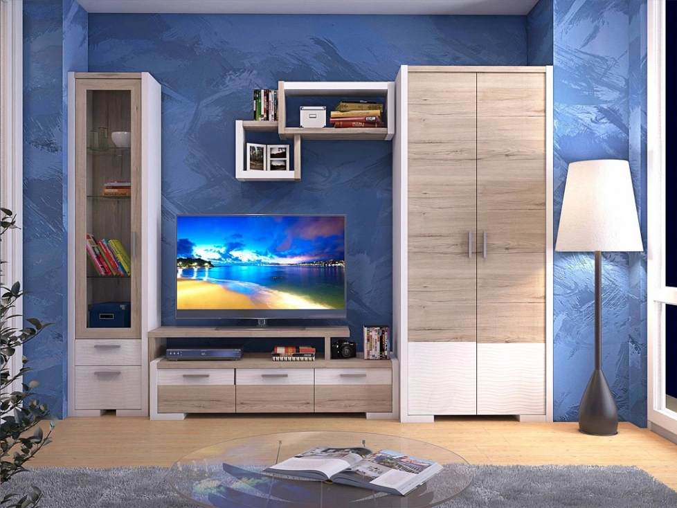 Модульная гостиная Венето 2, дуб санремо / белый