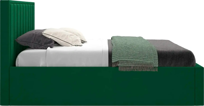 Кровать Женева 160, двуспальная, мягкая, мора зеленый
