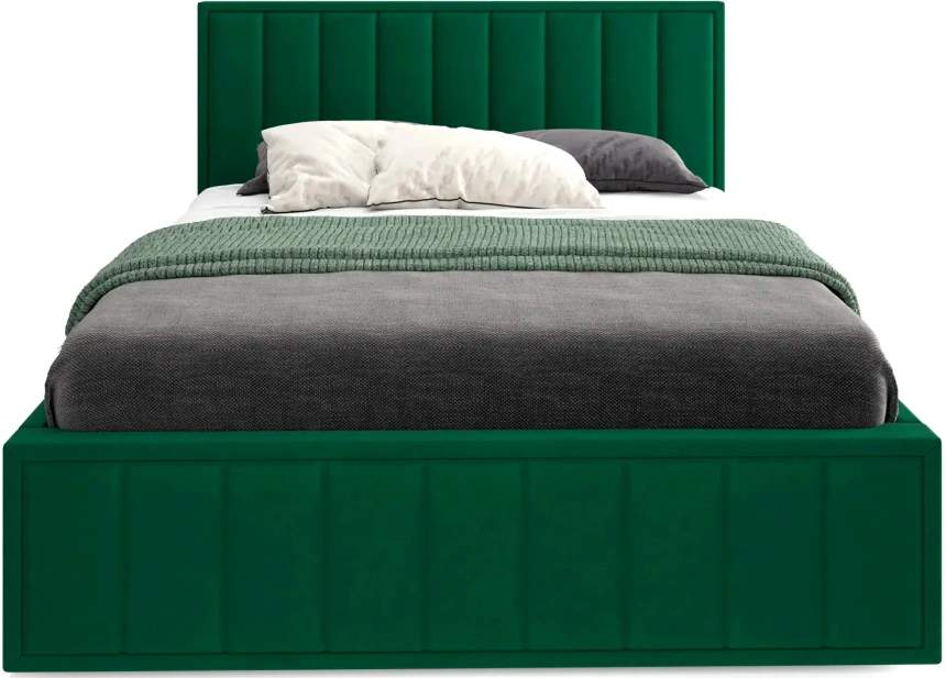 Кровать Женева 160, двуспальная, мягкая, мора зеленый
