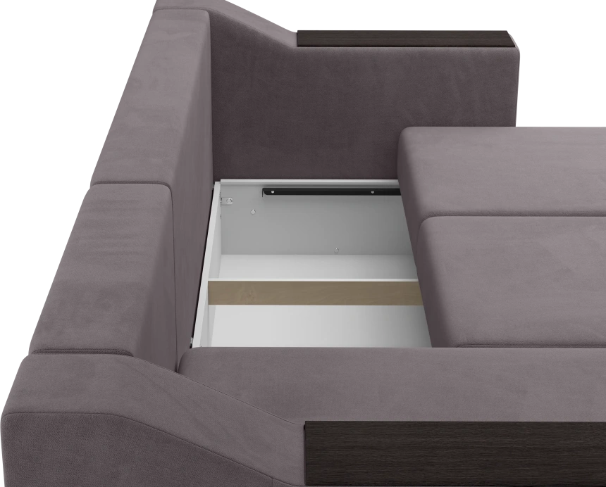 Диван угловой Невада, модель 020, комплектация 2, Omega 24 (коричневый)