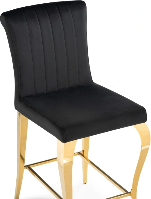 Полубарный стул Joan, черный / золотой