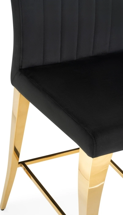 Полубарный стул Joan, черный / золотой